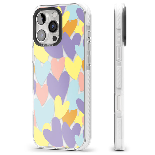 iPhone 16 Pro Max Pastel Hearts Black Impact Phone Case