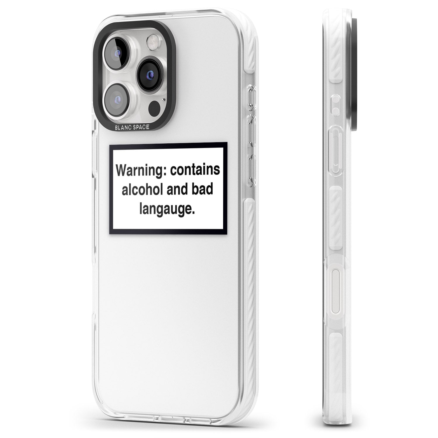 iPhone 16 Pro Max Warning: Contains Alcohol & Bad Language Black Impact Phone Case