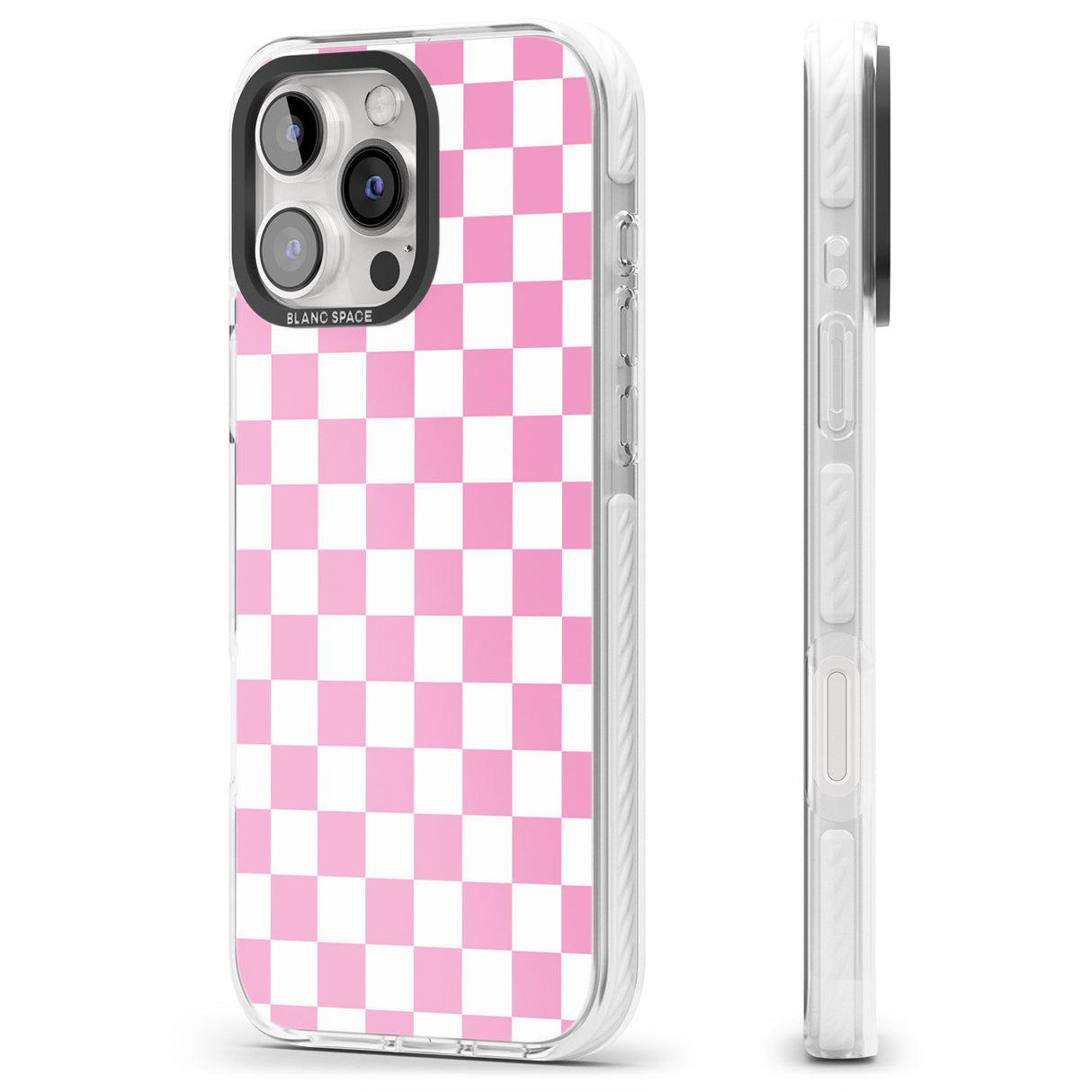 iPhone 16 Pro Max Pink Checkered Black Impact Phone Case