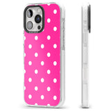 iPhone 16 Pro Max Pink Polka Dot Black Impact Phone Case