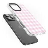 iPhone 16 Pro Max Pink Gingham Pattern Black Impact Phone Case