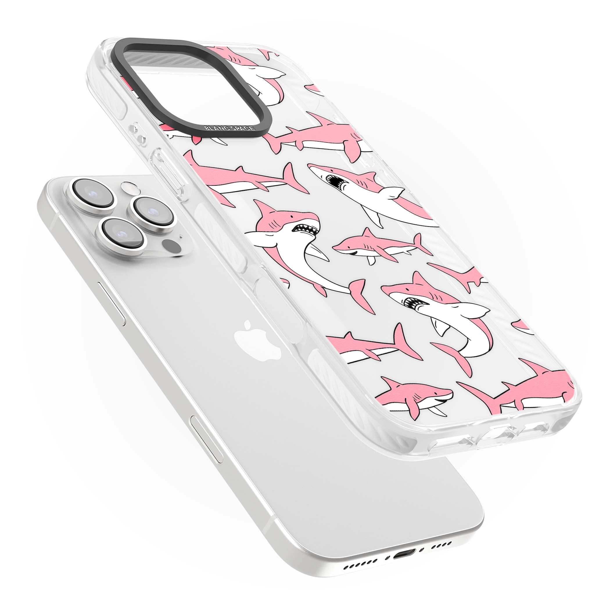 Bubblegum Sharks for her iPhone case | Clear Impact case for iPhone 16 Pro, iPhone 16 Pro Max