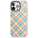 iPhone 16 Pro Max Crosshatch Plaid Black Impact Phone Case