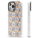 iPhone 16 Pro Max Floral Rabbit Pattern in Rainbow Black Impact Phone Case