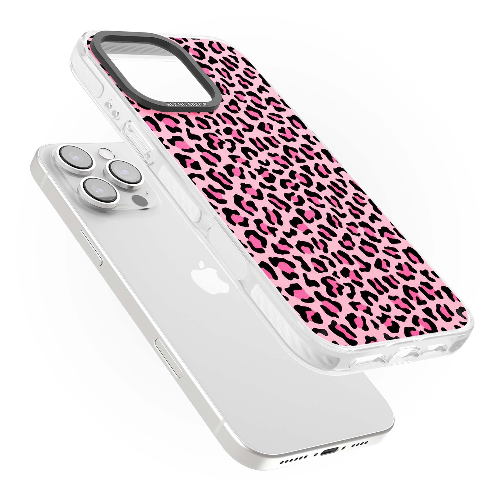 Pink Leopard baddie iPhone case | Clear Impact case for iPhone 16 Pro, iPhone 16 Pro Max