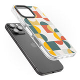 iPhone 16 Pro Max Abstract Retro Shapes: Muted Colour Mix Black Impact Phone Case