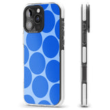 iPhone 16 Pro Max Abstract Retro Shapes: Blue Dots Black Impact Phone Case