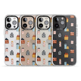 iPhone 16 Pro Max Cute Scandinavian Buildings Black Impact Phone Case