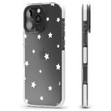 iPhone 16 Pro Max White Stars Pattern Black Impact Phone Case