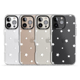 iPhone 16 Pro Max White Stars Pattern Black Impact Phone Case