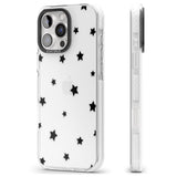 iPhone 16 Pro Max Black Stars Pattern Black Impact Phone Case