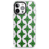 iPhone 16 Pro Max Emerald Stars Pattern (Clear) Black Impact Phone Case