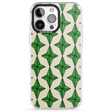 iPhone 16 Pro Max Emerald Stars Pattern Black Impact Phone Case