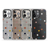 iPhone 16 Pro Max Earthtone Clear Geometric Grid Black Impact Phone Case