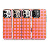 iPhone 16 Pro Max Retro Sunset Diamond Plaid Black Impact Phone Case