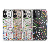 iPhone 16 Pro Max Colourful Stars & Candy Canes Black Impact Phone Case