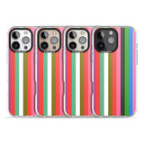 iPhone 16 Pro Max Vibrant Stripes Black Impact Phone Case