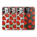 iPhone 16 Pro Max Strawberry Pattern Black Impact Phone Case