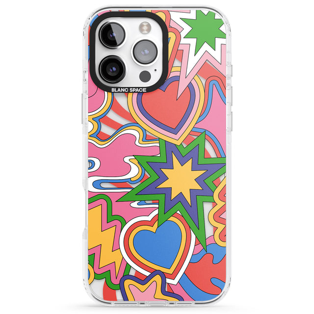 iPhone 16 Pro Max Psychedelic Pop Art Explosion Black Impact Phone Case