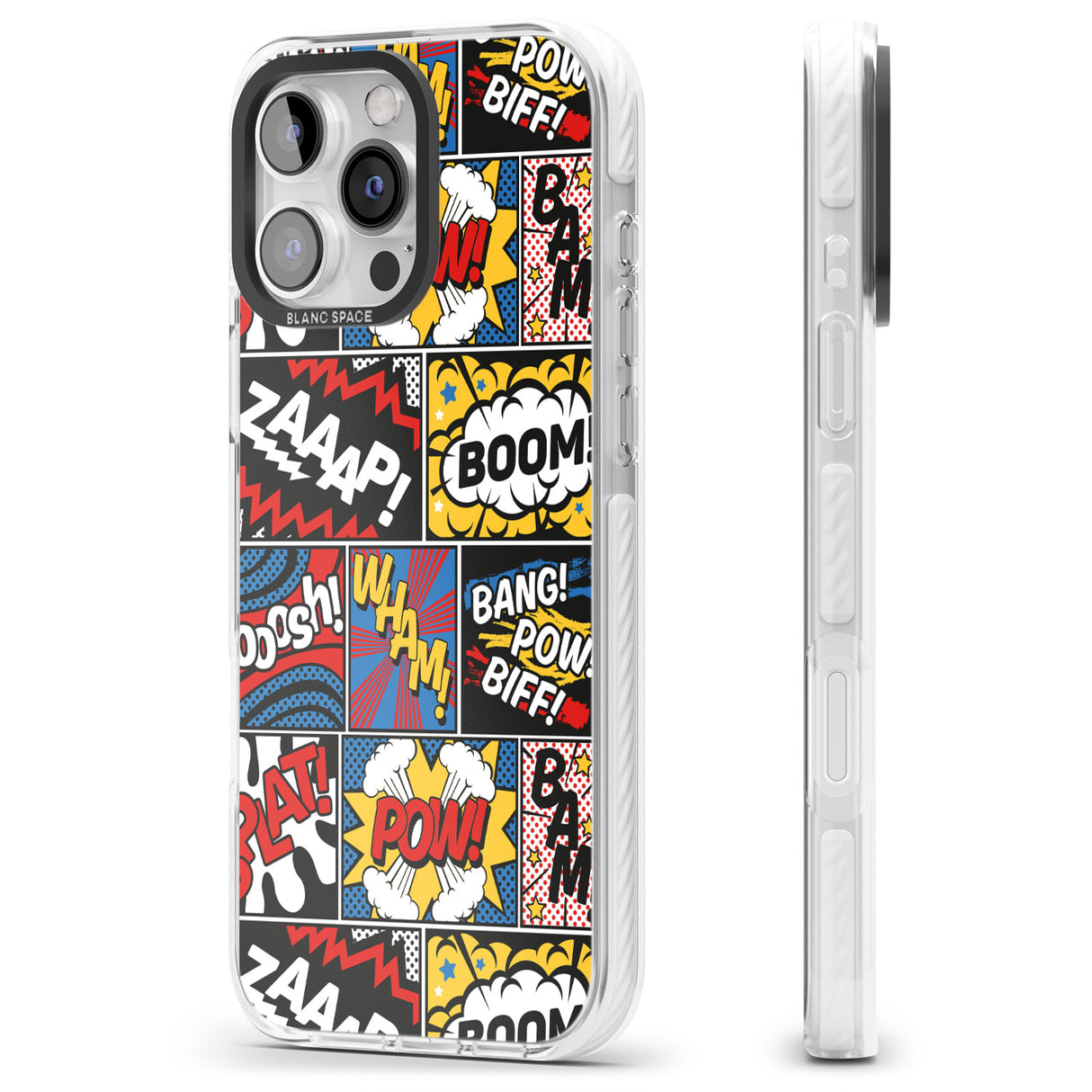 iPhone 16 Pro Max Onomatopoeia Black Impact Phone Case