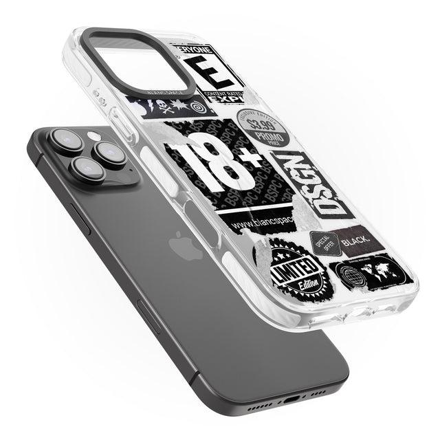 iPhone 16 Pro Max Black Sticker Mix Black Impact Phone Case