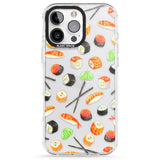 iPhone 16 Pro Max Sushi & Chopsticks Watercolour Pattern Black Impact Phone Case