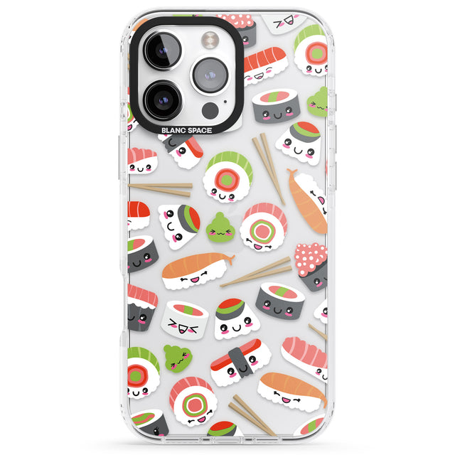 iPhone 16 Pro Max Kawaii Sushi Mix Black Impact Phone Case