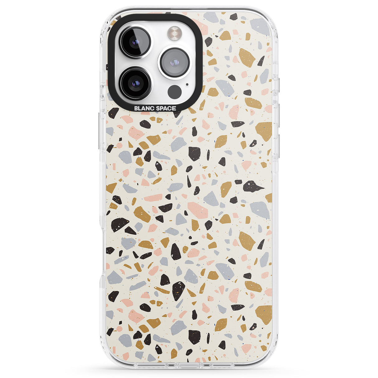 Pale Pink, Blue, & Mocha Terrazzo Pattern