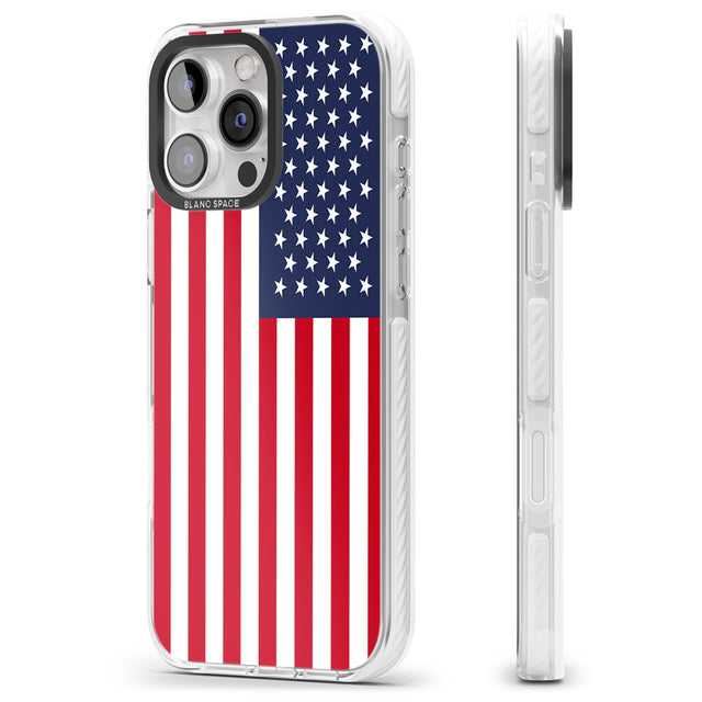 iPhone 16 Pro Max American Flag Black Impact Phone Case