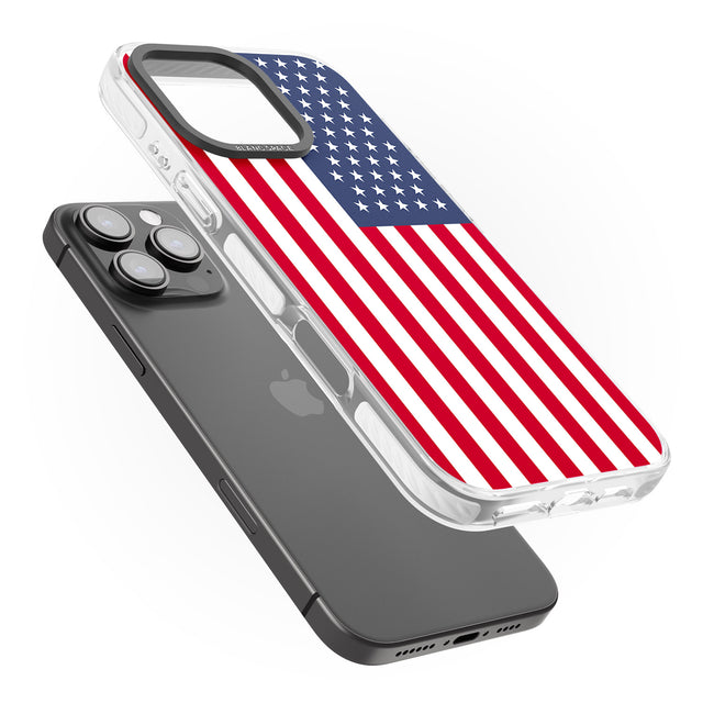 iPhone 16 Pro Max American Flag Black Impact Phone Case