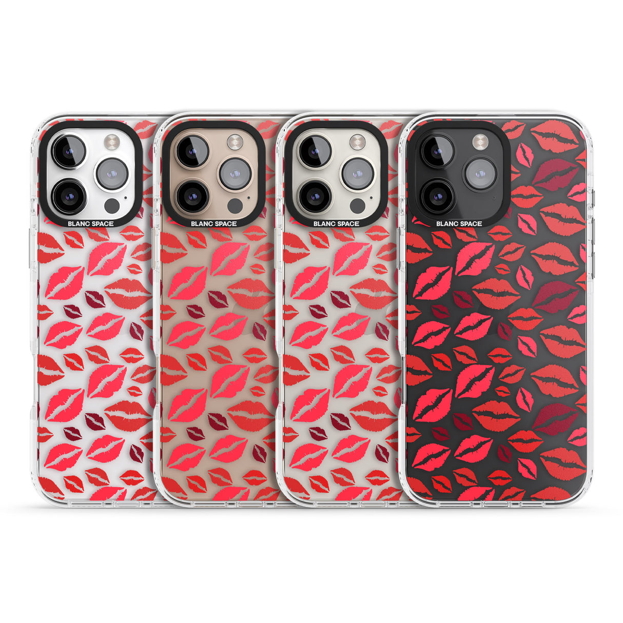 iPhone 16 Pro Max Lips Pattern Black Impact Phone Case