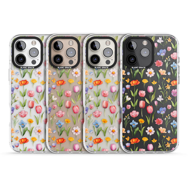 iPhone 16 Pro Max Small Flower Mix Black Impact Phone Case + Magsafe