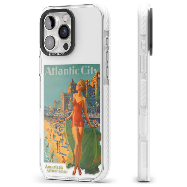 iPhone 16 Pro Max Atlantic City Vacation Poster Black Impact Phone Case