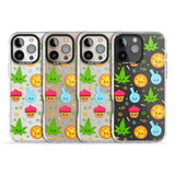 iPhone 16 Pro Max Kawaii Weed Pattern Black Impact Phone Case