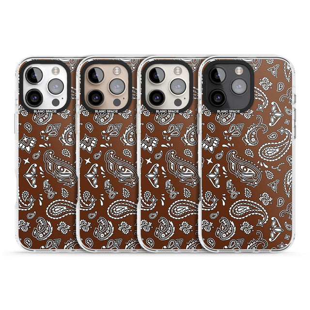 iPhone 16 Pro Max Brown Bandana Black Impact Phone Case