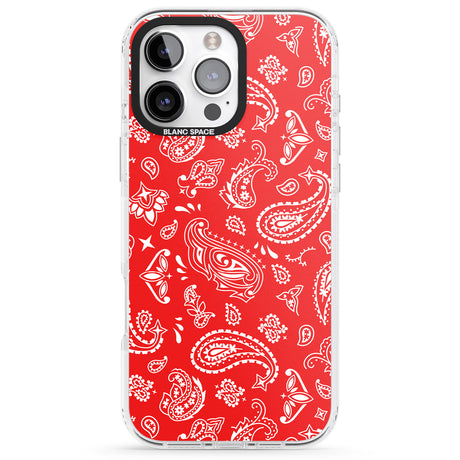 iPhone 16 Pro Max Red Bandana Black Impact Phone Case