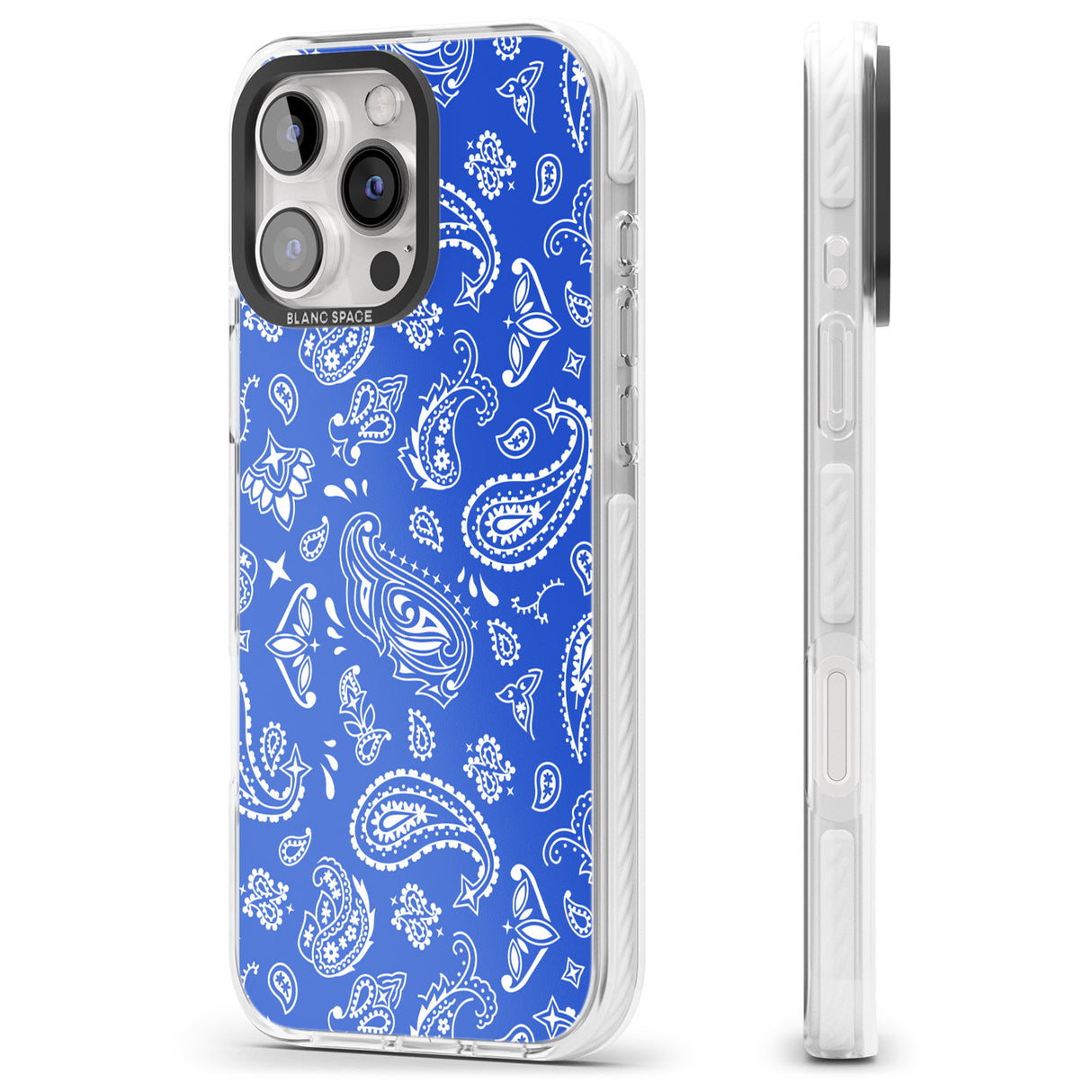 iPhone 16 Pro Max Blue Bandana Black Impact Phone Case