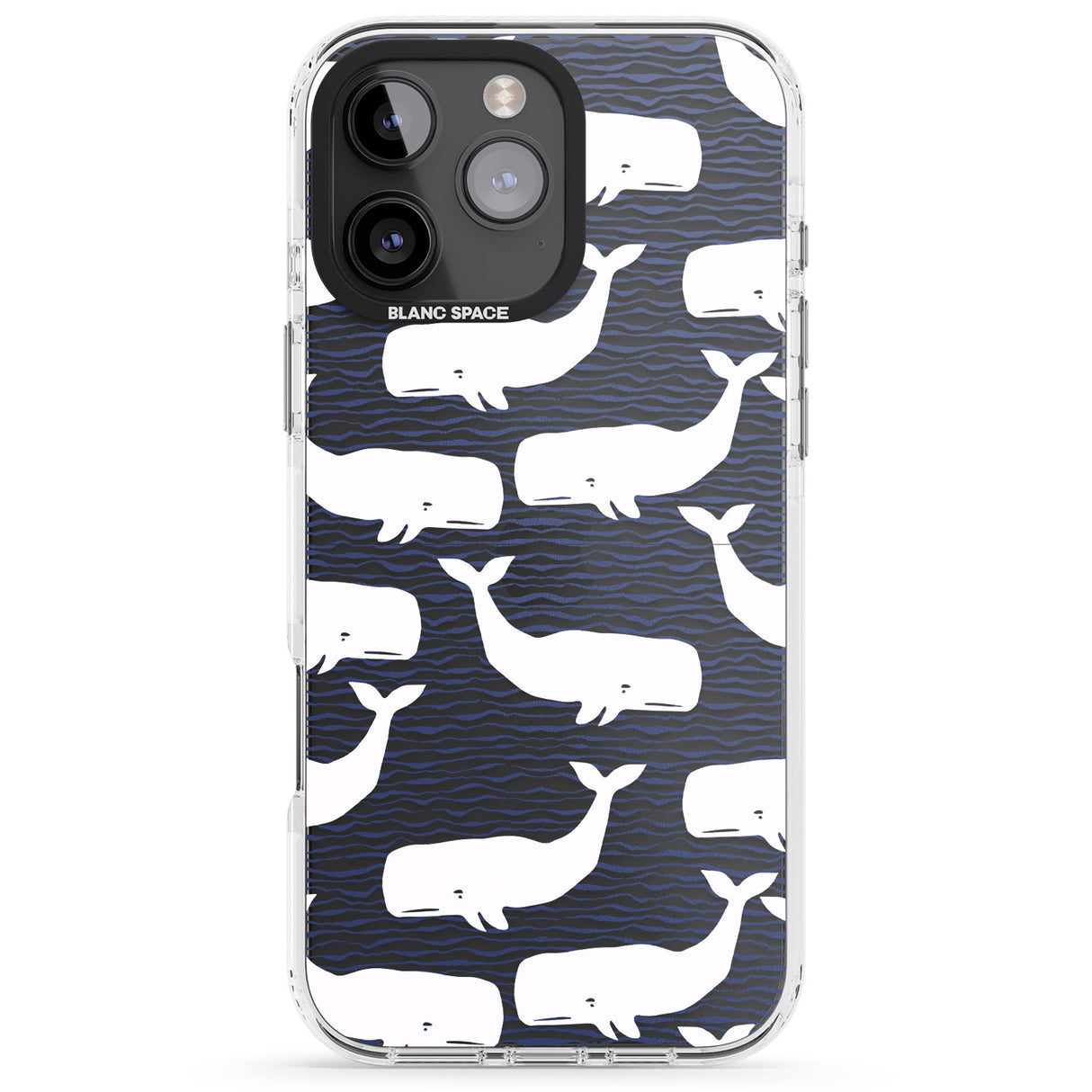 iPhone 16 Pro Max Cute Whales (Transparent) Black Impact Phone Case