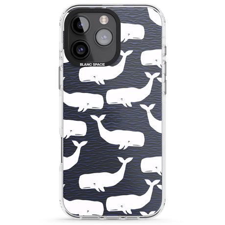 iPhone 16 Pro Max Cute Whales (Transparent) Black Impact Phone Case