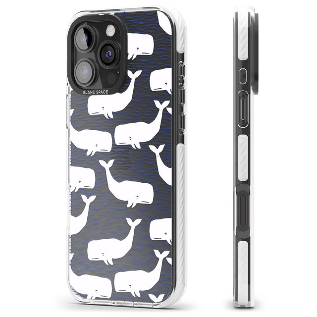 iPhone 16 Pro Max Cute Whales (Transparent) Black Impact Phone Case