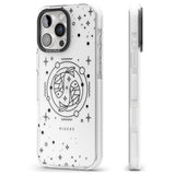 iPhone 16 Pro Max Pisces Emblem - Transparent Design Black Impact Phone Case