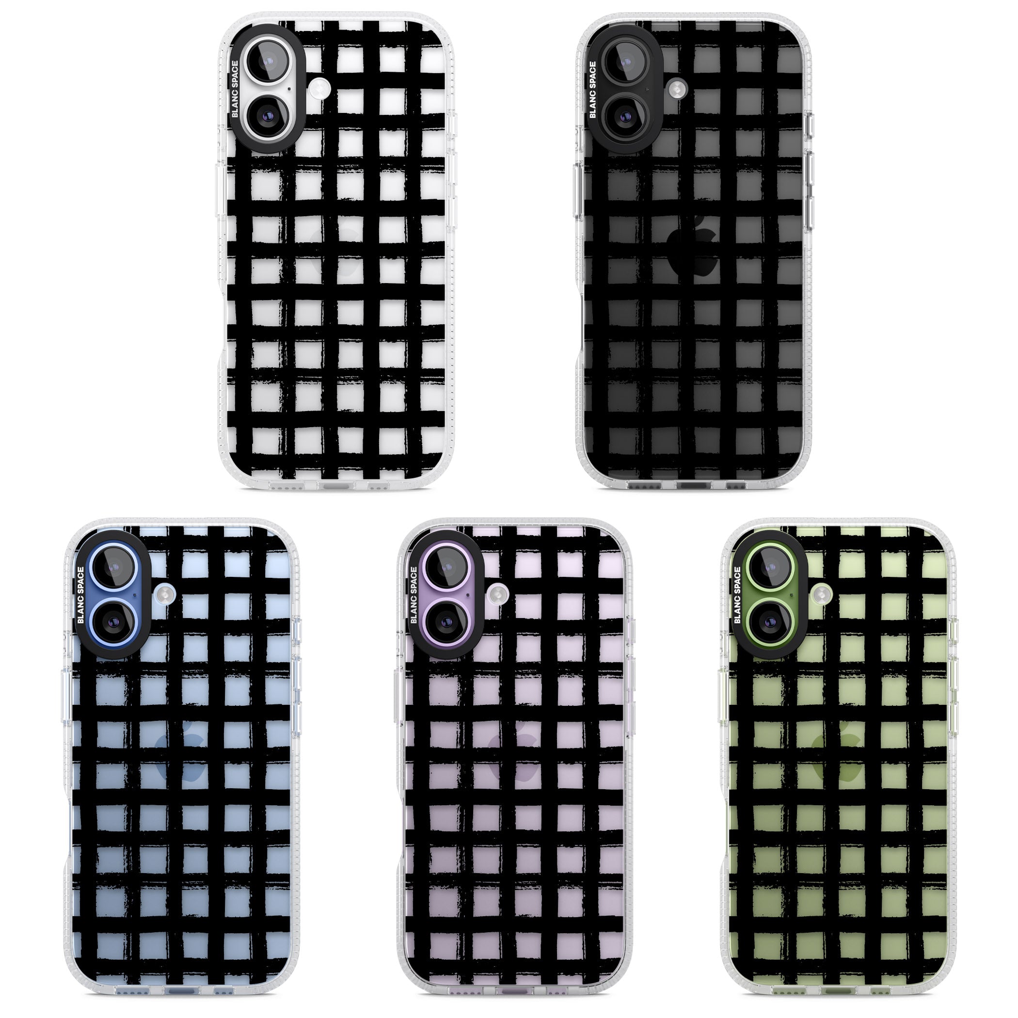 Messy Black Grid Clear iPhone 17 Impact Air Clear Phone Case APT Impact Protection