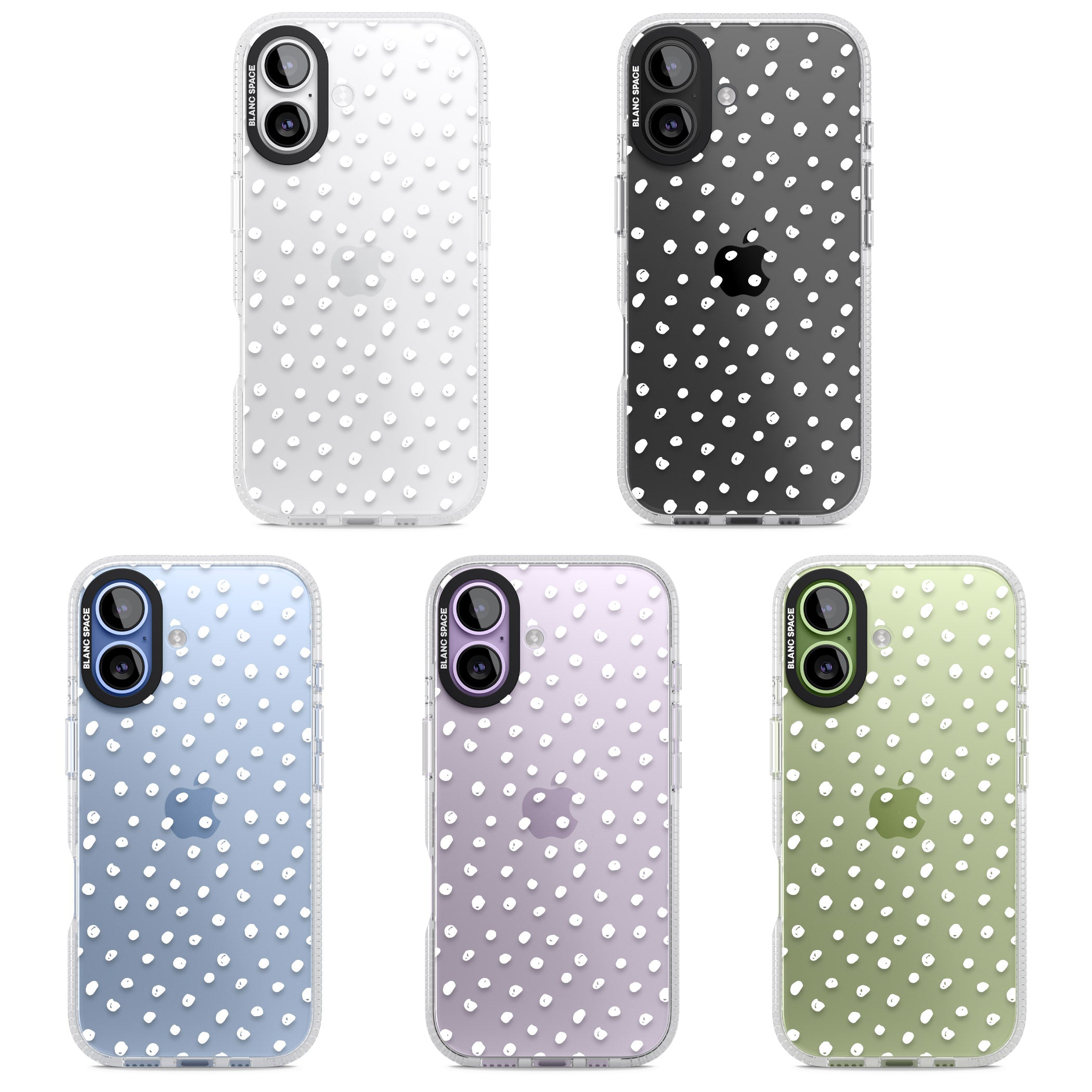 Messy White Dot Pattern iPhone 17 Impact Air Clear Phone Case APT Impact Protection