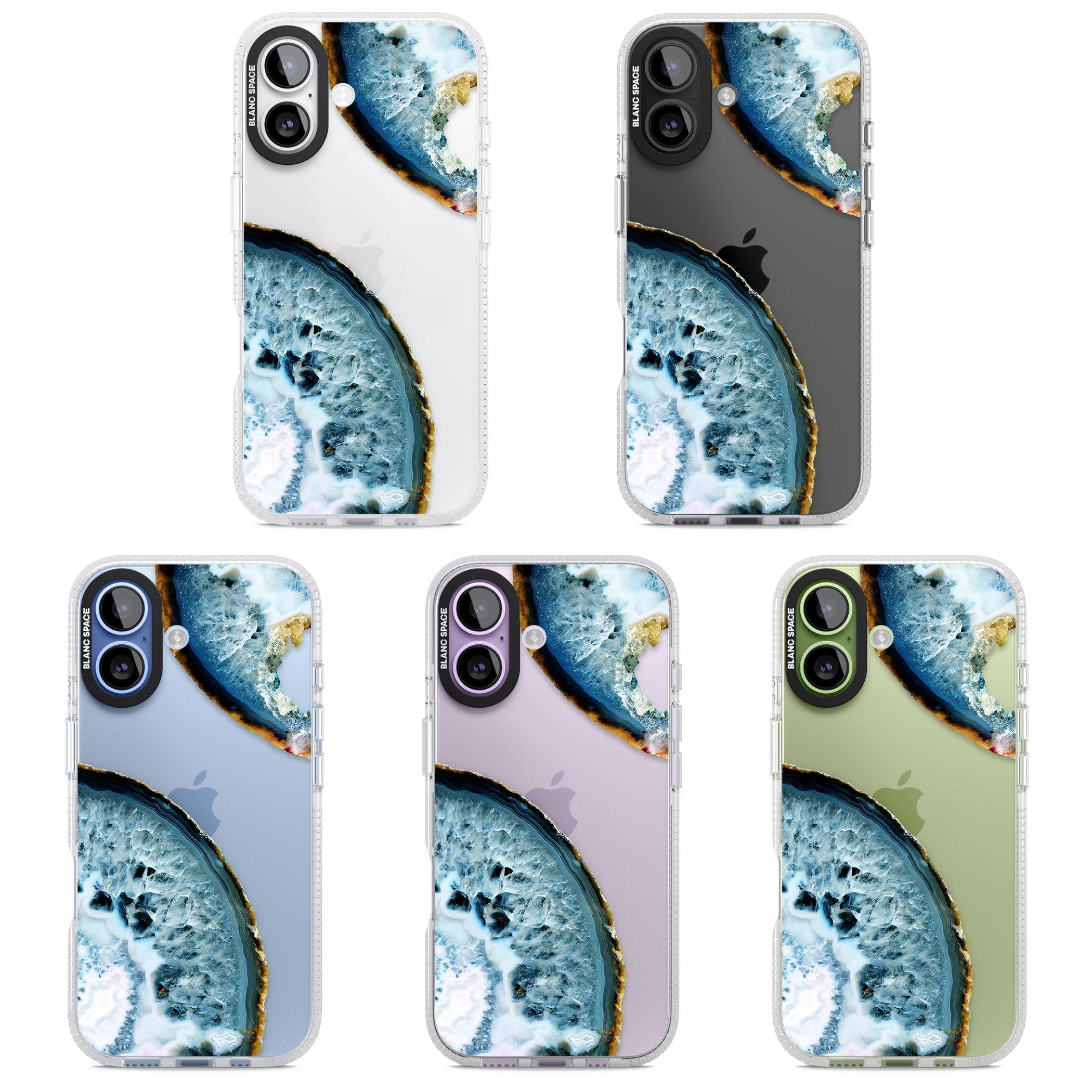 Blue Agate Slice iPhone 17 Impact Air Clear Phone Case APT Impact Protection