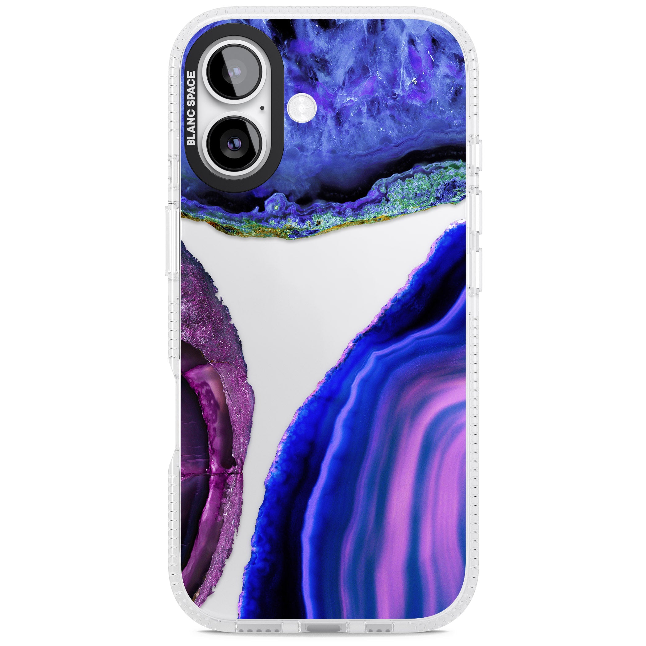 Violet Agate Slice iPhone 17 Impact Air Clear Phone Case