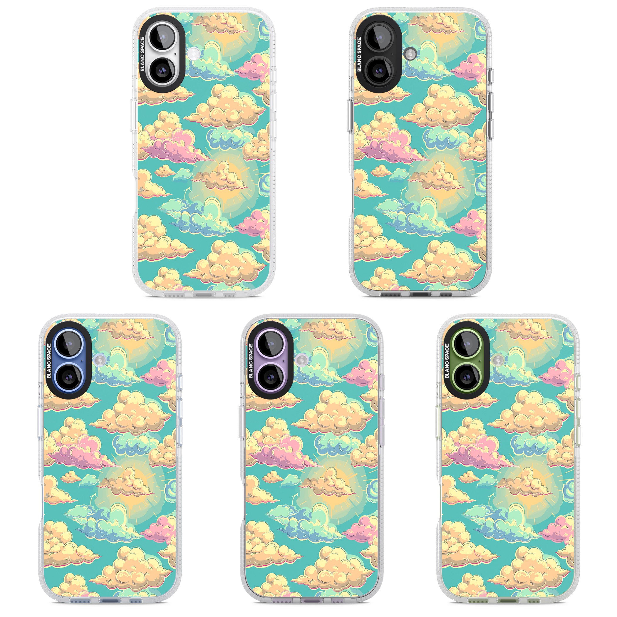 Pastel Clouds iPhone 17 Impact Air Clear Phone Case APT Impact Protection
