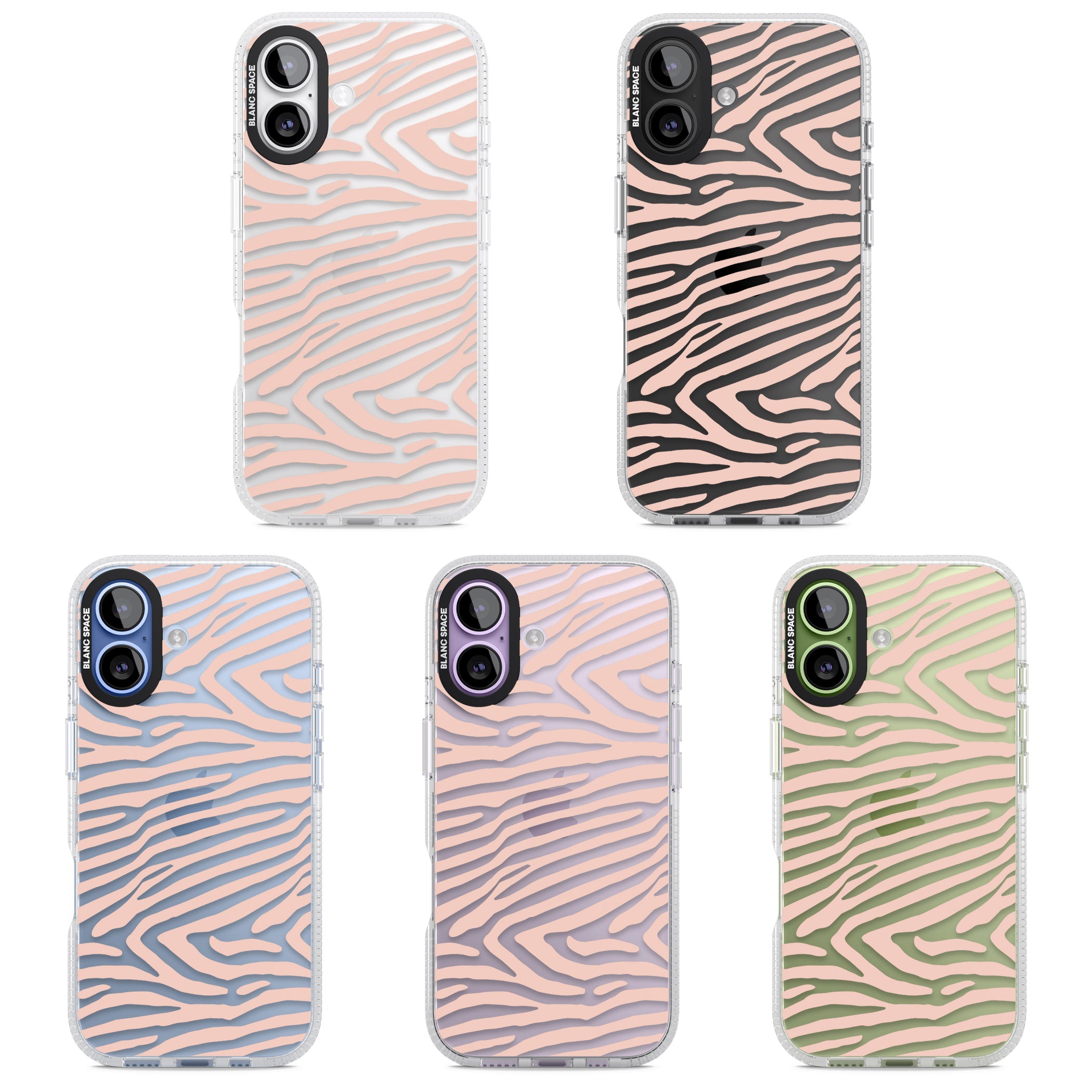 Horizontal Zebra Stripes Transparent Animal Print iPhone 17 Impact Air Clear Phone Case APT Impact Protection