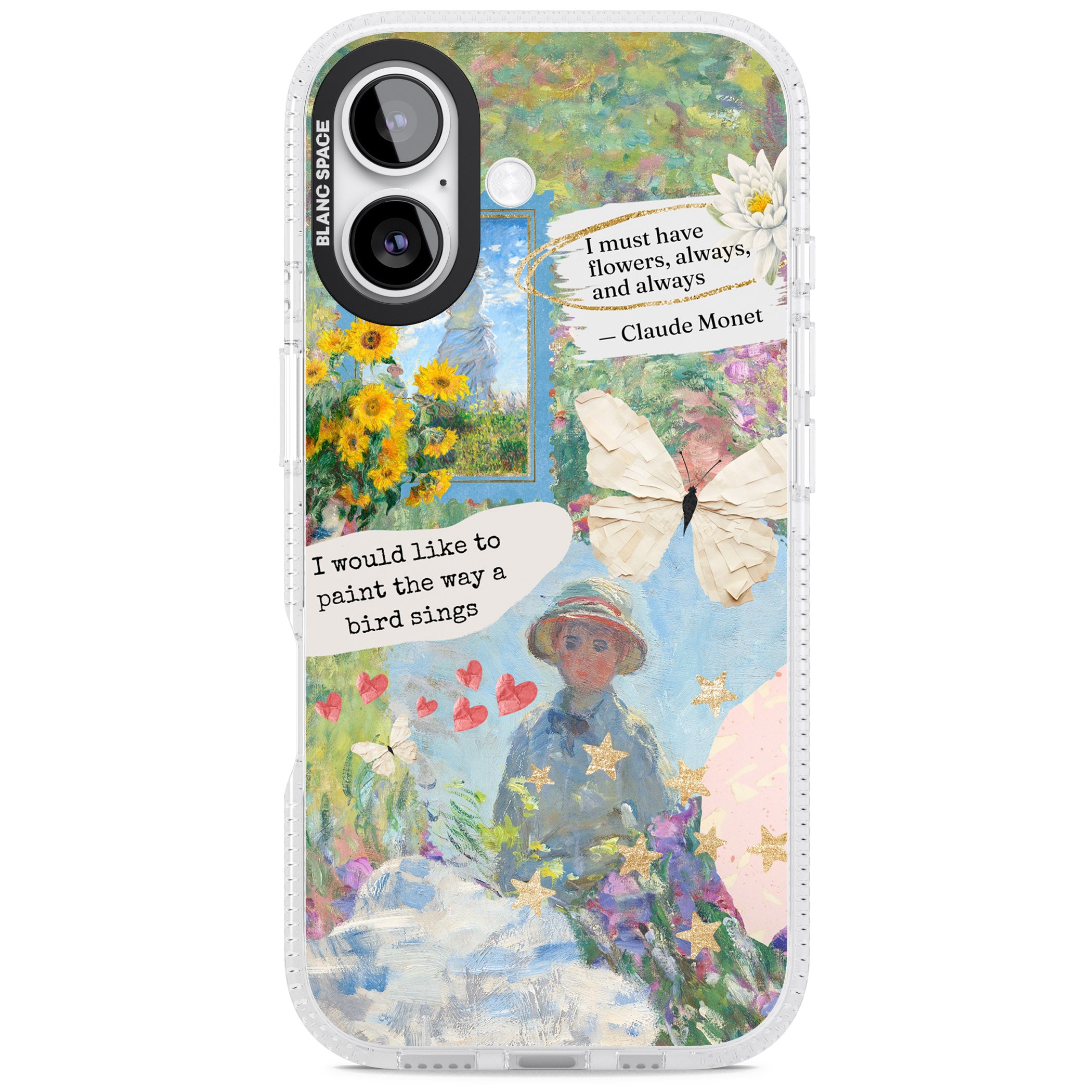 Monet 'Way A Bird Sings' Collage iPhone 17 Impact Air Clear Phone Case