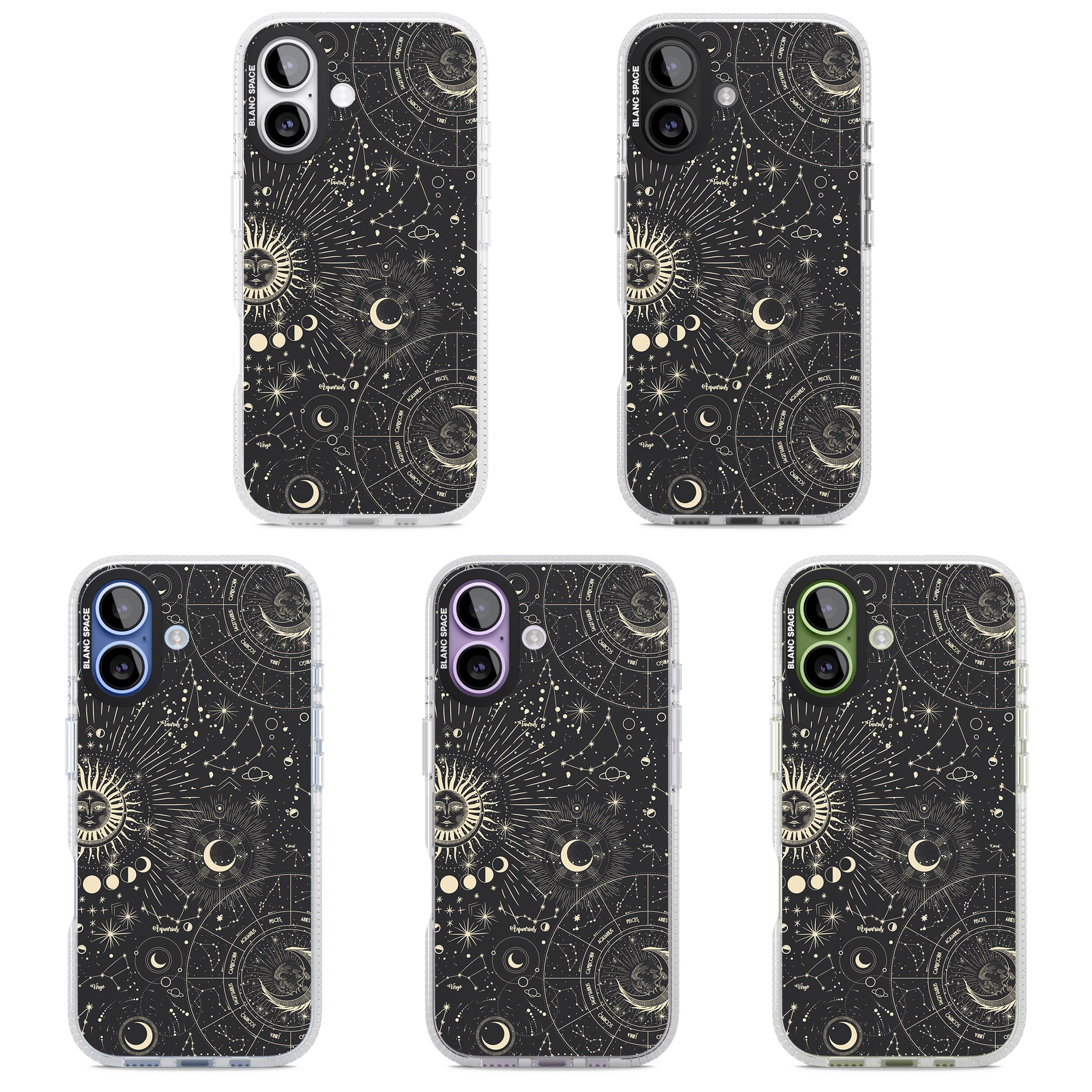 Suns & Zodiac Celestial Chart iPhone 17 Impact Air Clear Phone Case APT Impact Protection