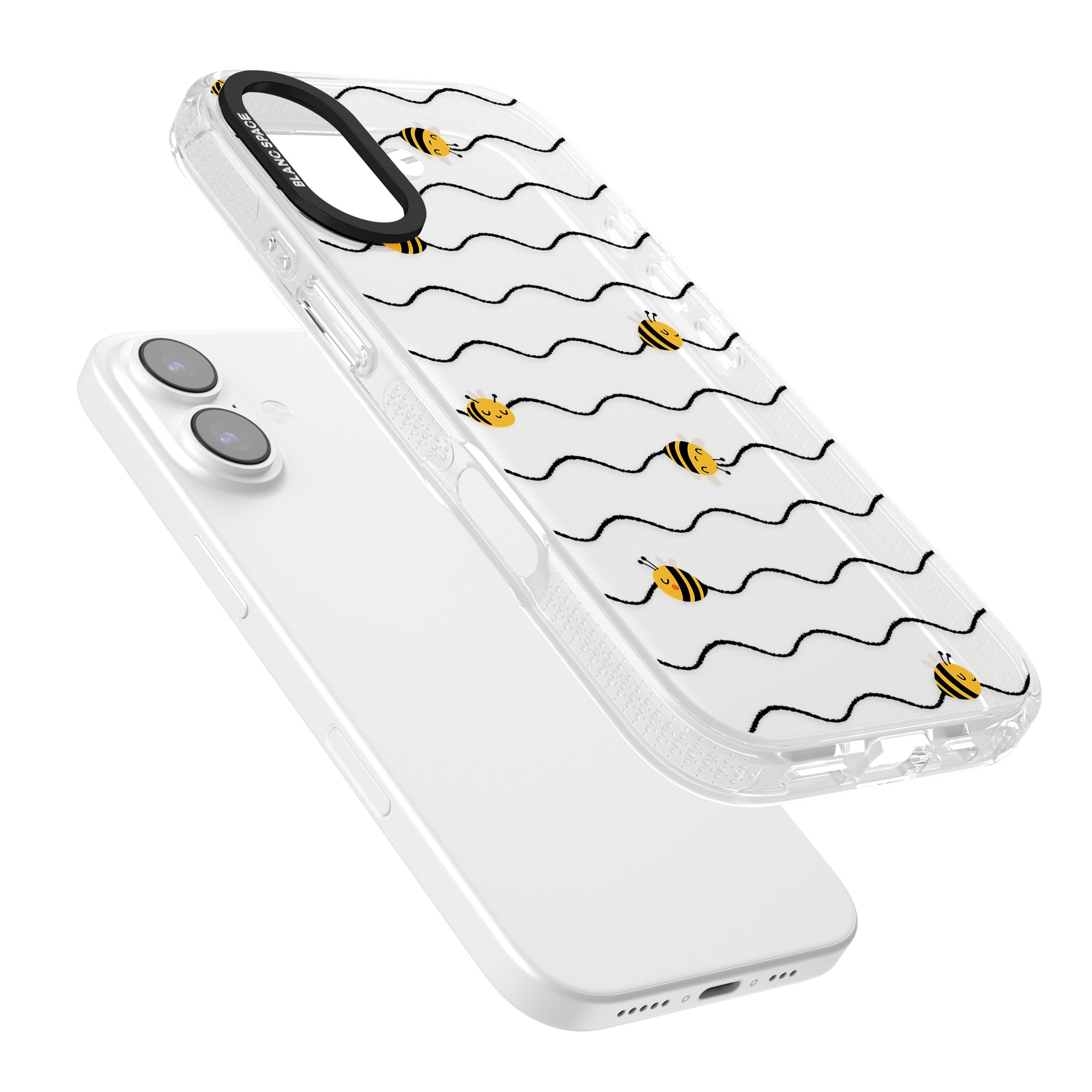 Bee Wave Pattern iPhone 17 Impact Air Clear Phone Case Colours